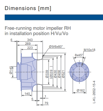 Чертеж вентилятора RH50V-4DK.6F.1R, арт. 113267